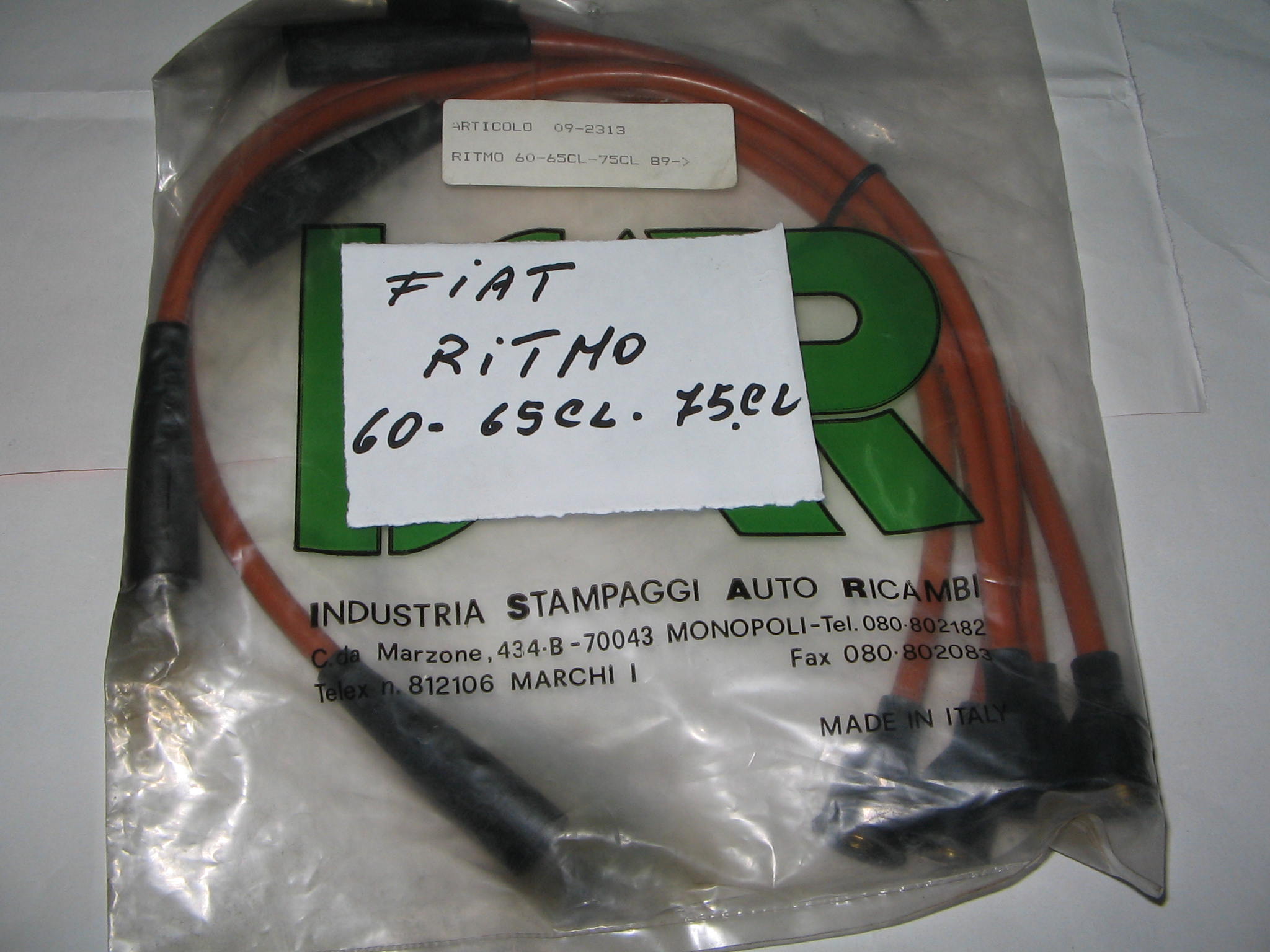 CAVI CANDELA FIAT RITMO 60 .65CL. 75CL. ART 1109